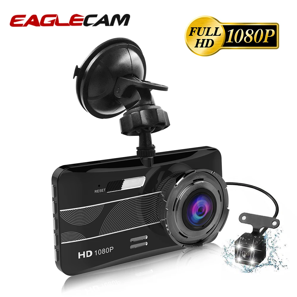 

GT800 Dash Cam 4" Car Dvr Full HD 1080P With front with Rear View Two Dvrs Dual Camera Lens Auto Video Recorder Glass Dashboard