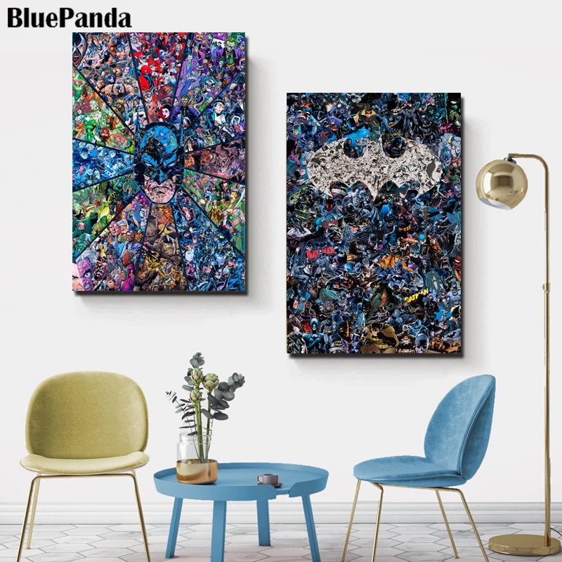 

Marvel Batman Graffiti Paintings On Canvas Modern Art Decorative Wall Pictures Home Decor