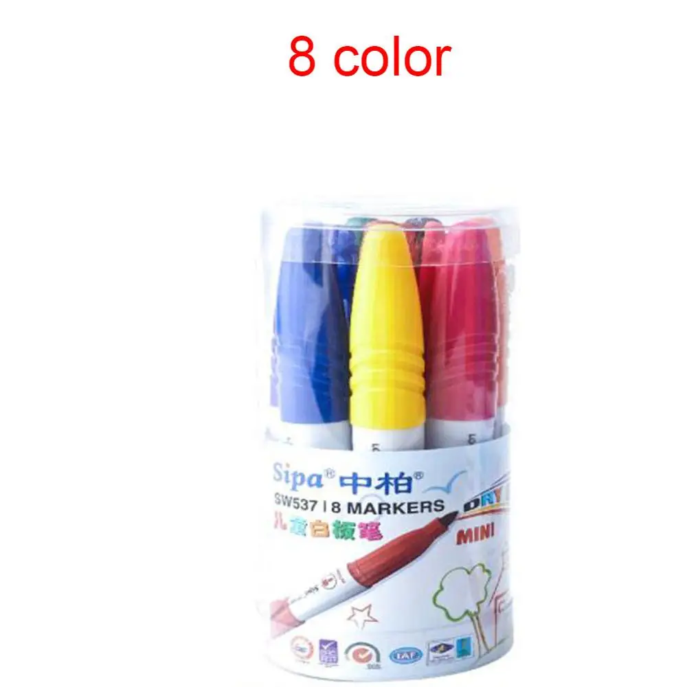 1 Pack 8-Color & 12-Color Round-Tip Mini Whiteboard Marker & Dry