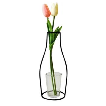

Home Party Decoration Minimalist Abstract Iron Flowerpot Abstract Black Lines Vase Dried Flower Pot Racks Nordic Ornaments