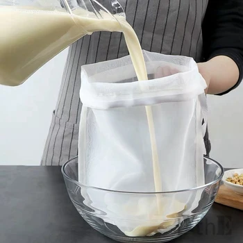 Soy Milk Wine Filter Bag Nut Milk Bag Tea Coffee Oil Yogurt Filter Net Mesh Kitchen Food Reusable Nylon Filter Bags Strainer 1