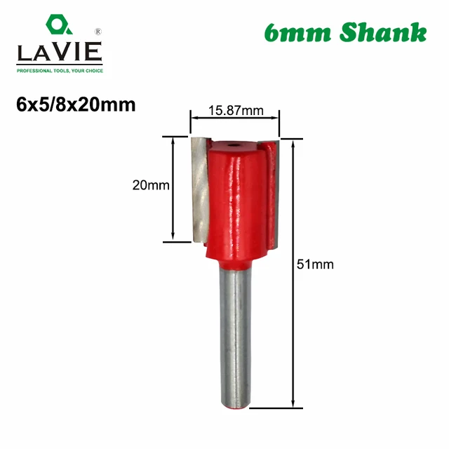 1pc 6mm Shank Router Bit Straight T Bit V Flush Trimming Cleaning Round Corner Cove Box Bits Milling Cutter for Wood MC06010 NO.3