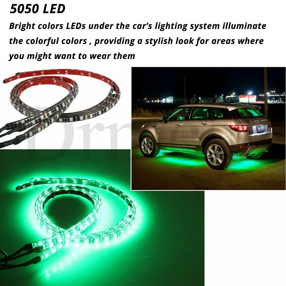 12 В светодиодный корпус автомобиля Гибкая полоса 60 90 см Огни Авто Голосовое управление RGB подсвечивающая декоративная атмосферная лампа для стайлинга автомобиля