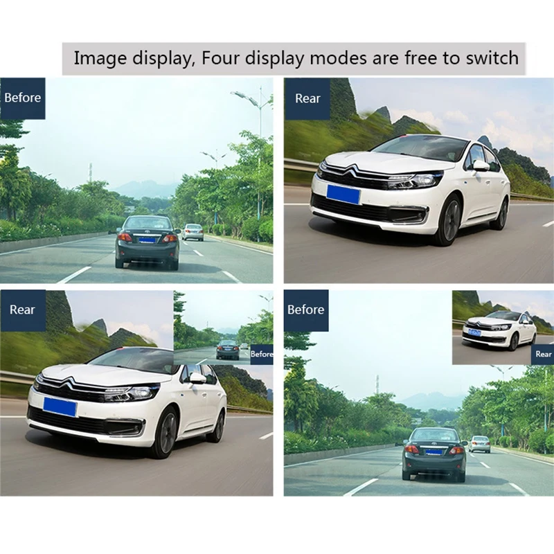 Топ черного цвета 4 дюйма Lcd Dash Cam Автомобильный регистратор DVR двойной Камера