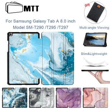 

MTT PU Leather Case For Samsung Tab A 8 inch SM-T290 T295 T297 Magnet Flip Fold Stand Cover Marble Tablet Case Protective Funda
