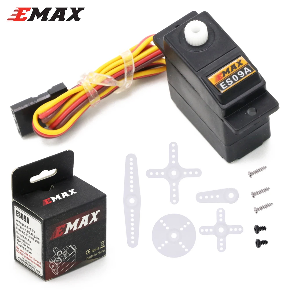 RC Servo Emax ES09A двойной подшипник Аналоговый сервопривод для 450 вертолета/хобби