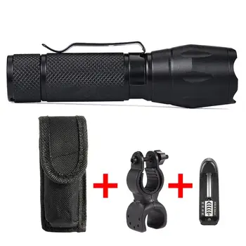 

SKYWOLFEYE Zoom 8000 Lm T6 LED Torch 5 Modes Focus Light+Flashlight holster+Bicycle Holder Clip+Charger