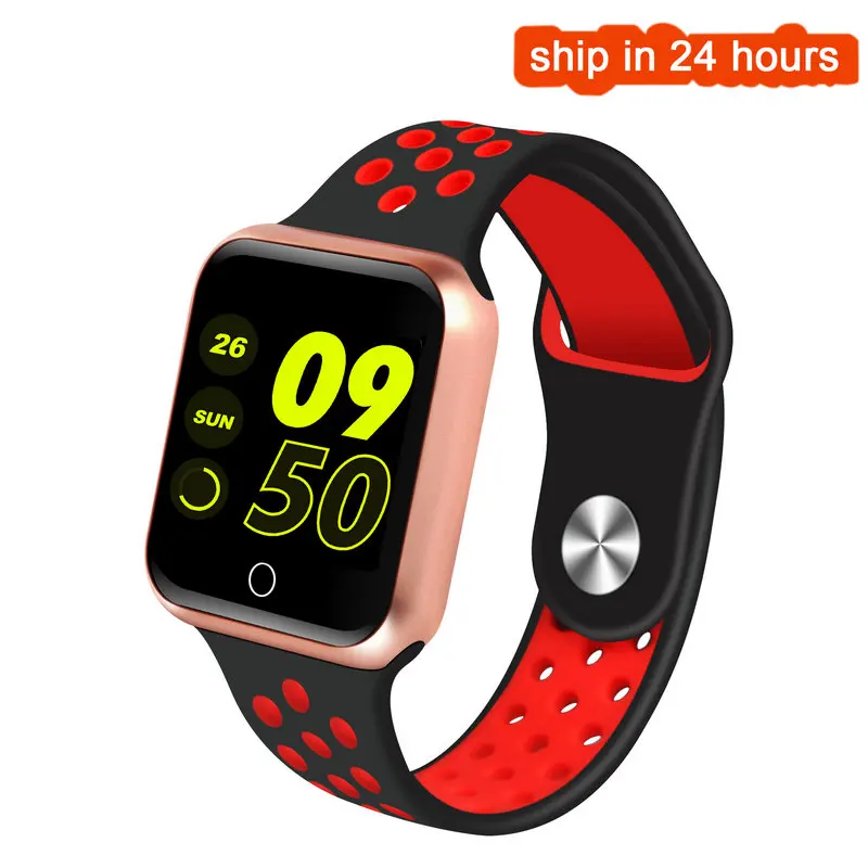 Умный Фитнес-браслет S226 измерение артериального давления монитор сердечного ритма умные часы цветной экран браслет для Android IOS - Цвет: red
