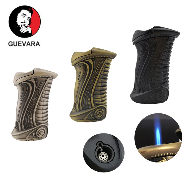 Guevara винтажная зажигалка, фонарь с пламенем, ветрозащитный газовый бутановый фонарь, зажигалки, зажигалки для сигар