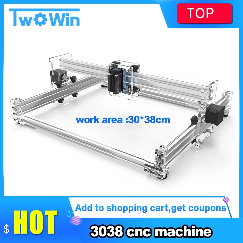 Рабочий настольный лазерный гравировальный станок DIY area30cmx38cm