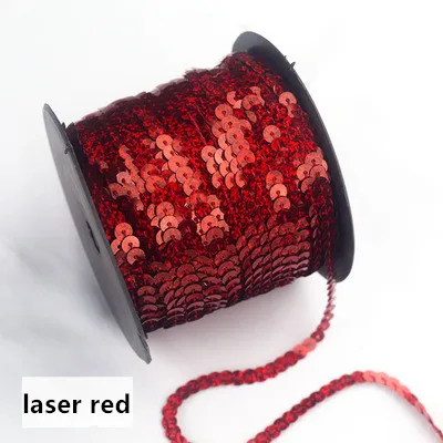 laser red 6 мм блестки полоски, сценическая одежда, обувь шторы украшения одежды DIY аксессуары 100 ярд - Цвет: laser red