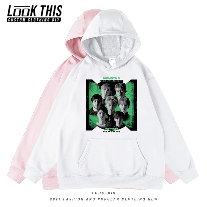 MONSTA Cool Hoodies Child Teens Oversized Hoodie K-POP Sweatshirt Casual Boy Girls Clothes Hoody Children's Clothing Tops | Мать и