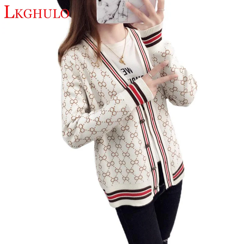

2019 Women Autumn Cardigan Sweater Female Long Sleeve plus size Outer Knitted Button Femme Sweater coat W856