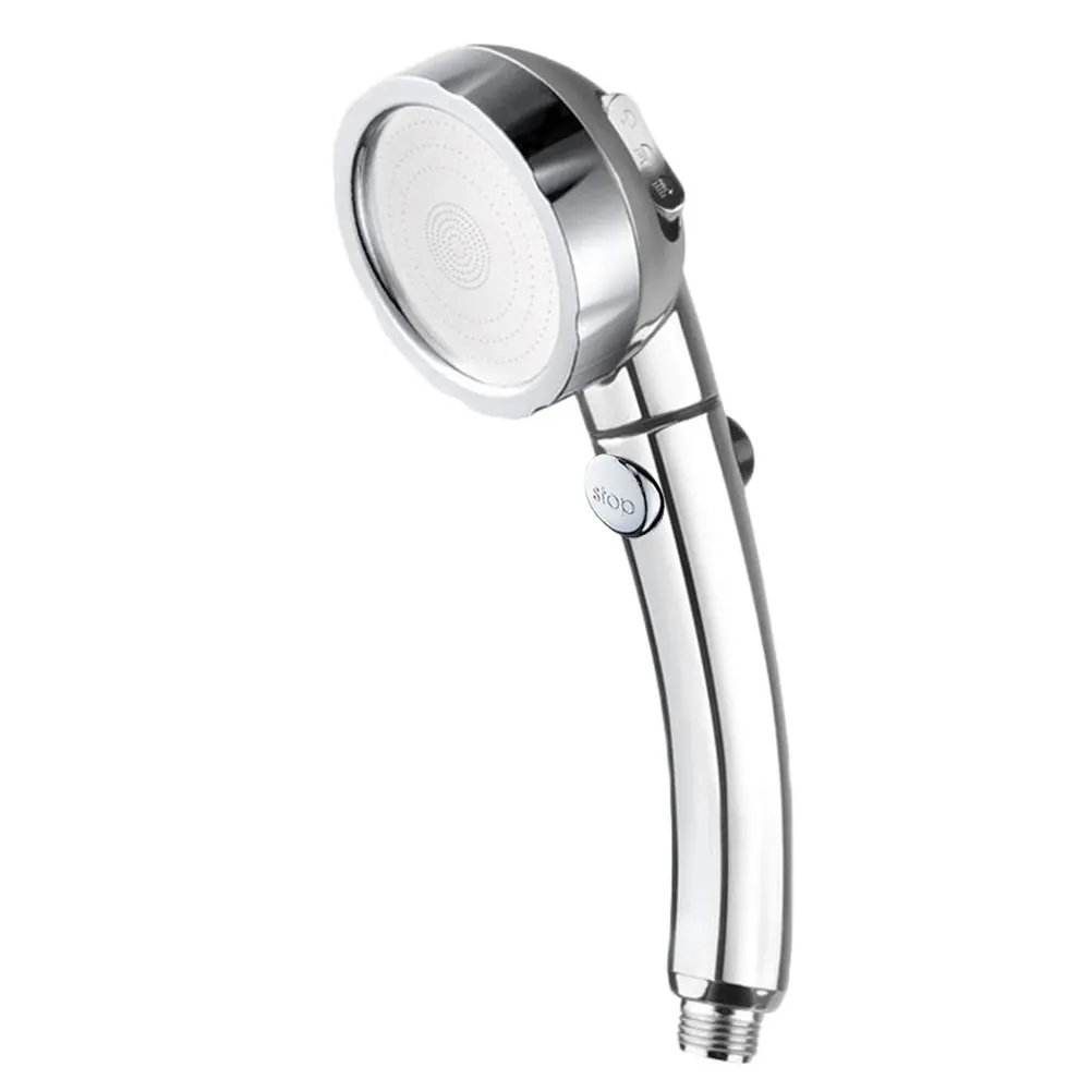 

Bathroom Round Replacement Shower Head Chrome Finish High Pressure With Switch Nozzles Handheld