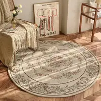 European Embroidered Nordic Round Tea Table Area Carpet For Living Room Yoga Rugs Study Room Computer Table Mattress Mat Tapis 1