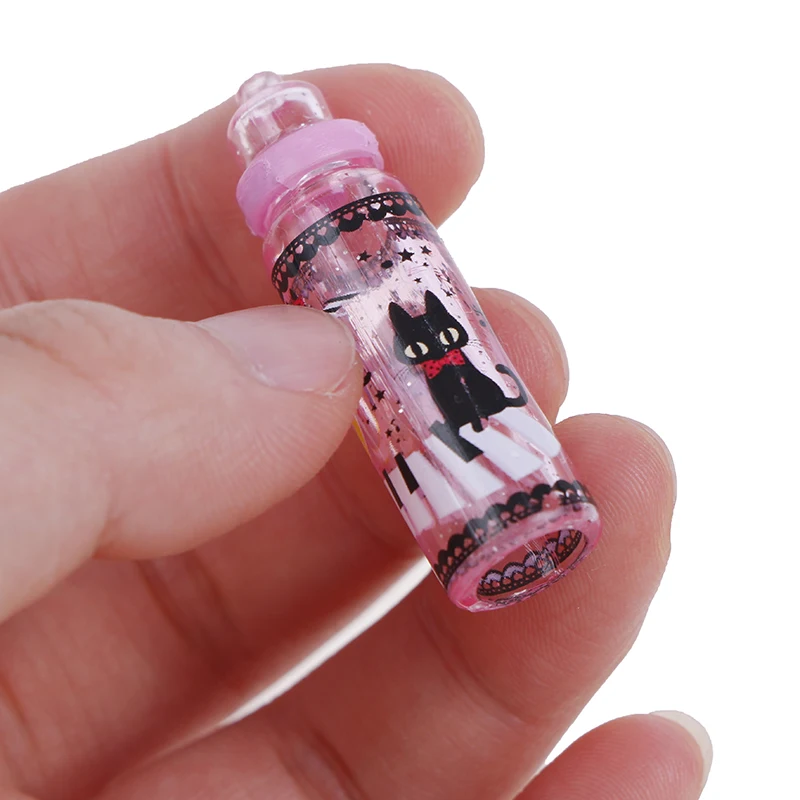 1Pcs Doll House Miniature Cartoon Milk Bottle Drink Model Props DecoraS5 