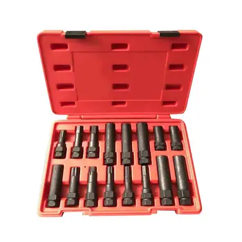 

16pcs Wheel Lock Key Removal Tool Kit Locking Lug Nut Master SetHex And Star Keys For Temoving Locking Lug Nuts On Wheels
