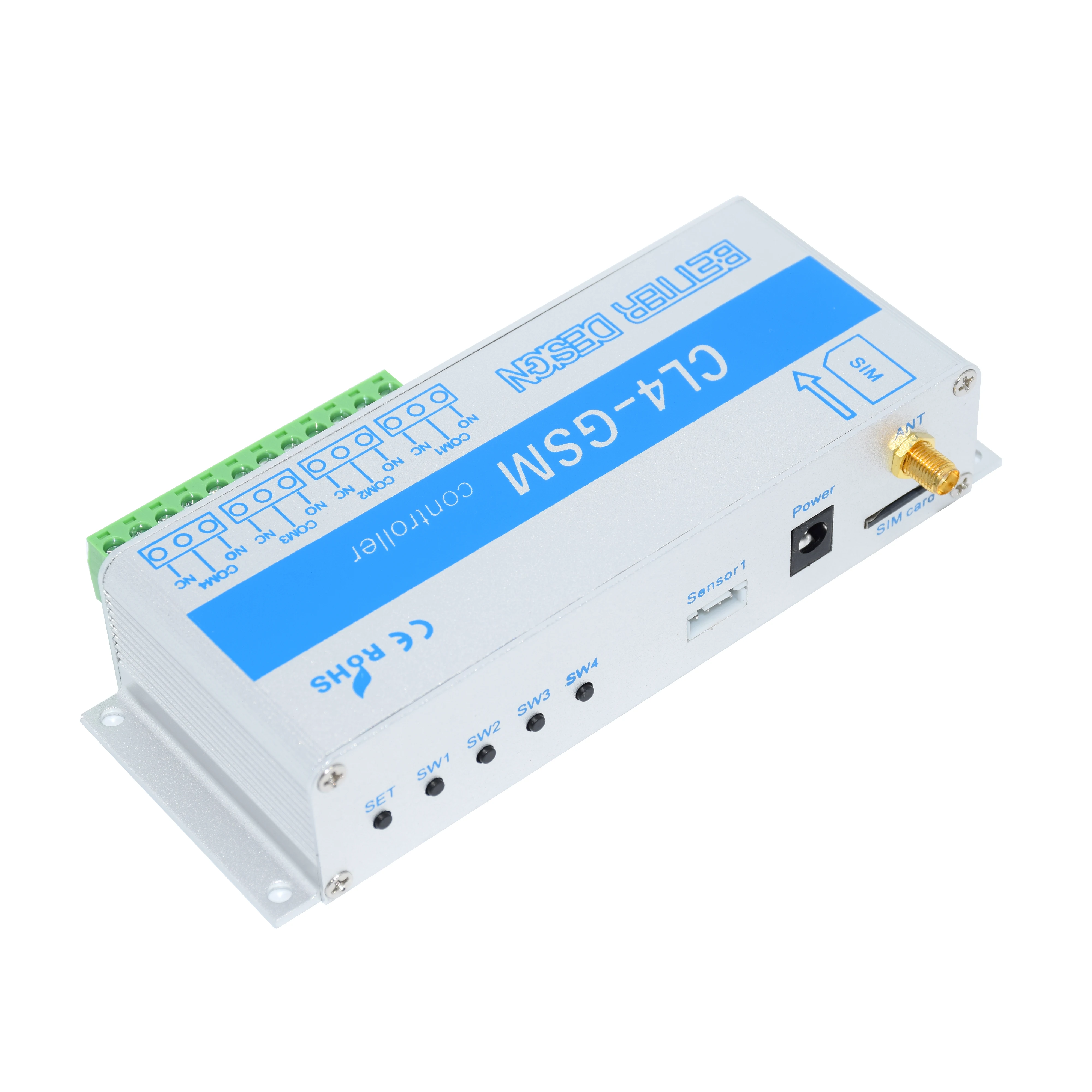 GSM SMS Remote Switch Controller 4 Channel Relay Output For Temperature Humidity Monitor Alarm Water Boiler Heating