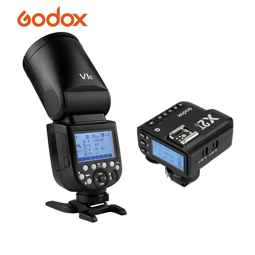 Godox V1C профессиональная вспышка для камеры Speedlite+ X2T-C E-TTL II Flash Trigger беспроводной 2,4G для Canon EOS 1500D 3000D 5D Mark lll