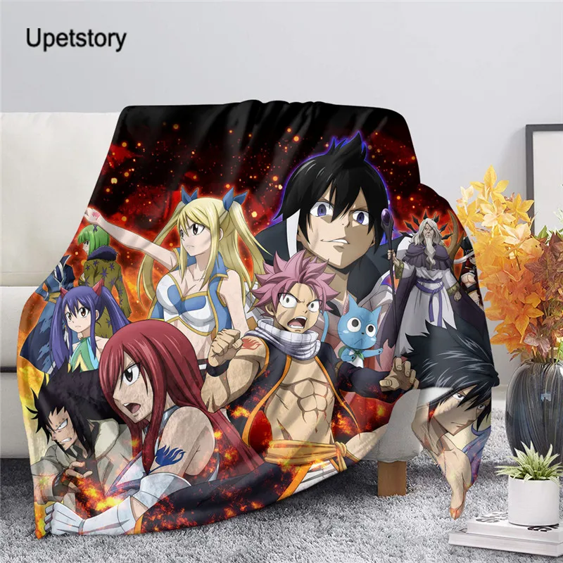 

Upetstory Anime FAIRY TAIL 3D Printed Fleece Blanket for Beds Thick Quilt Fashion Bedspread Sherpa Throw Blanket Adults Kids