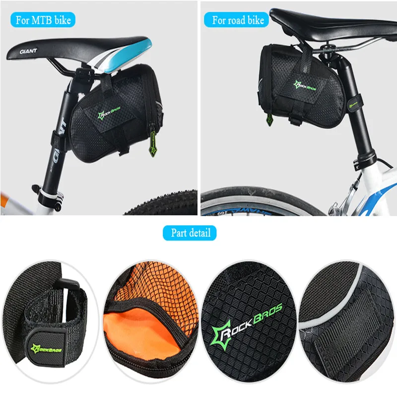 Flash Deal Rockbros Bicycle Rear Seat Frame Bag With Rain Cover Cycling Tail Bag Reflective Bike Saddle Bag Bicycle Accessories 22