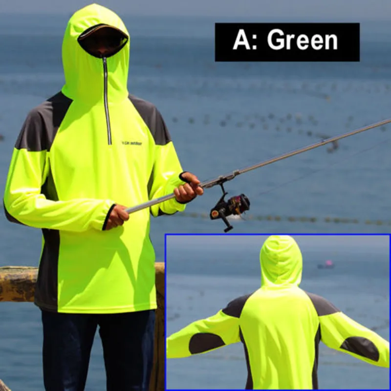 Одежда для рыбалки на открытом воздухе быстросохнущая анти-УФ дышащий Защита от солнца рубашка пальто Летняя мужская спортивная одежда рыболовные принадлежности - Цвет: A-Green