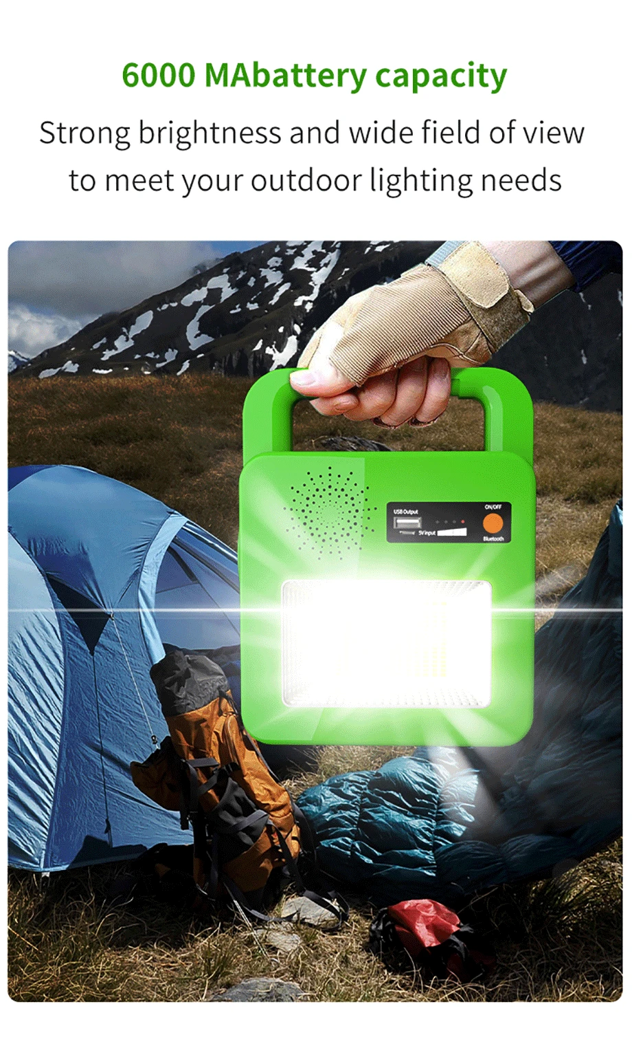 Solar Lantern Outdoor Light Emergency Light Multifunctional Music Lantern Warning Light Home Camping Stand  USB Handheld Spotlig solar led lights outdoor