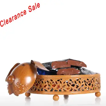 

Tooarts Handmade Puppy Storage Plate Practical Ornament Iron Sculpture Animal Figurine Creative Storage Box Gift Tabletop Craft