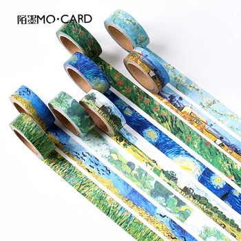 

7Meters/Roll Washi tape Van Gogh's Color Classic Hand Account Masking Tape Photo Album Diary DIY Decorative Sticker 15mm*7m
