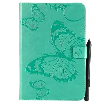 

Tablet Case for Samsung Galaxy Tab A SM-T350 SM-T355 8.0\" Butterfly Pattern Pattern PU Leather Flip Stand Cover Funda Shell+pen