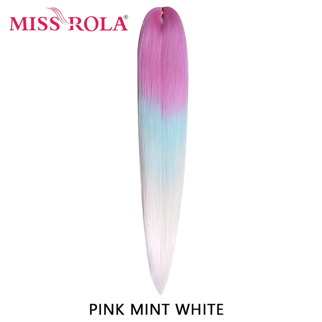 Miss Rola 22 Inch 60G Kanekalon Hair Synthetic Jumbo Braid Yaki Straight Hair Extension Pink Blonde Twist Braid Bulk Wholesale 4/613