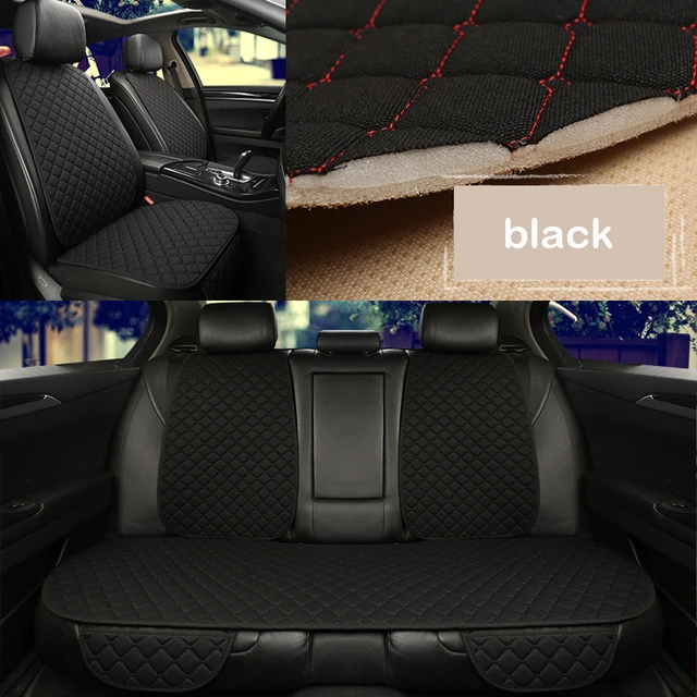 Universal Car Seat Cover Protector Linen Front Rear Back Flax Summer Cushion Pad Mat Sedan Suv Pick-up Car Interior Accessories 2
