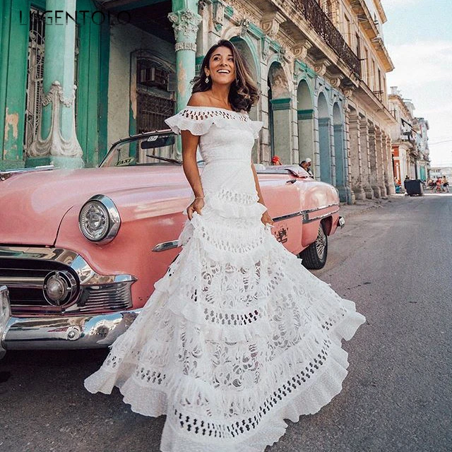 Vestido Floral Para Mujer Manga Corta - Cuello En V, Cintura Elástica, Ajuste Holgado, Estilo Bohemio Para Primavera Y Verano