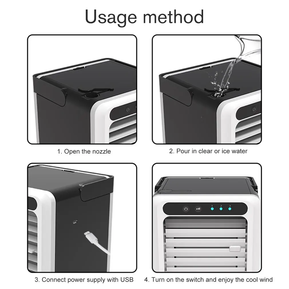 Портативный USB мини кондиционер увлажнитель воздуха очиститель светодиодный индикатор Настольный охлаждающий вентилятор для офиса дома распродажа