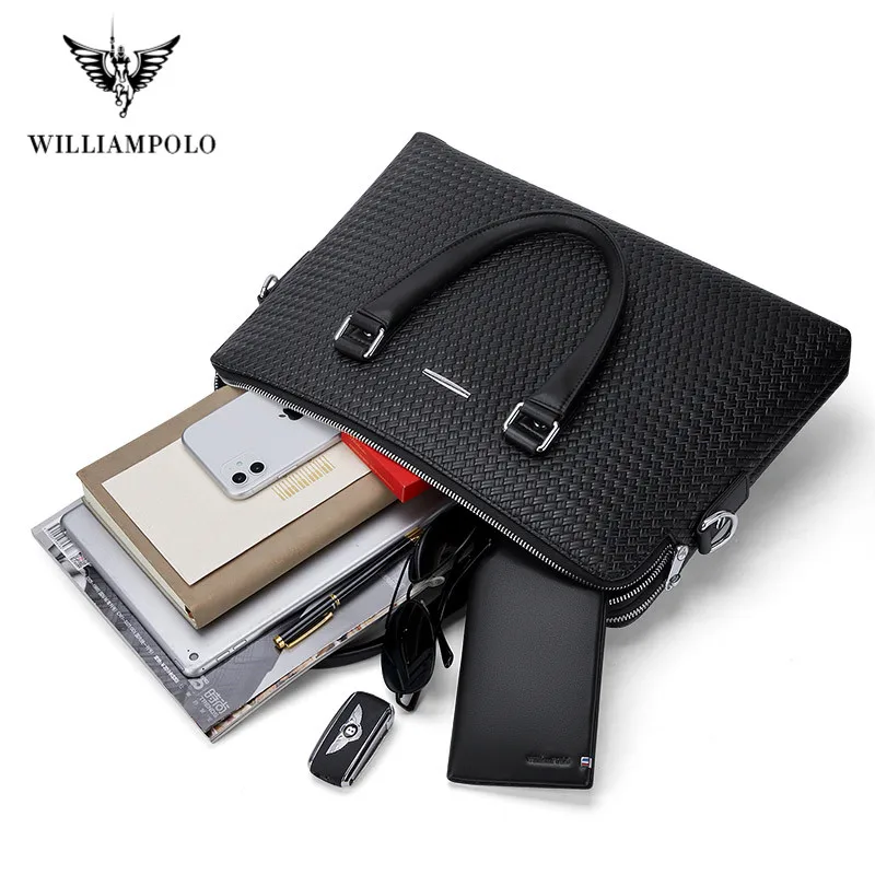 2020 Brand Business Men's Briefcase High Quality Totes Leather Men Laptop Handbags Messenger Bags For Male