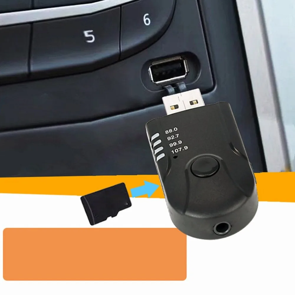 Автомобильный беспроводной приемник, автомобильный mp3-плеер, мини стерео Голосовая гарнитура, USB, беспроводной Fm автомобильный аудио передатчик