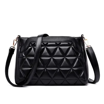 

ICEV new ladies clutch bag 2019 new quilted shoulder messenger bag simple solid zipper crossbody bag fashion female bag phone