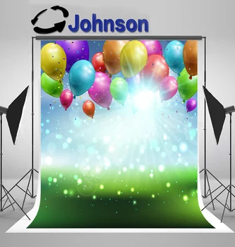 

Discount Colorful Balloons Happy Baby Birthday Shiny Polka Dot background Computer print party backdrop
