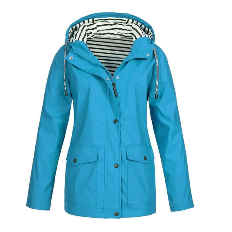 light blue Новые женские быстросохнущие водонепроницаемые куртки Защита от солнца для отдыха на природе походные спортивные пальто плащ Женская ветровка - Цвет: light blue