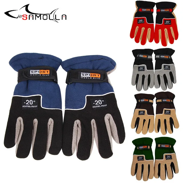 US $3.52 Warm Fishing Gloves Winter Full Finger Glove Охота Men Hunting Gloves Peche Carpe Neoprene Guantes 