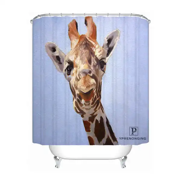Shower Curtain Пользовательские животных Жираф Водонепроницаемый душ Шторы Главная Ванна Ванная комната s крючки полиэфирной ткани Multi Sizes180509-10 - Цвет: Shower Curtain