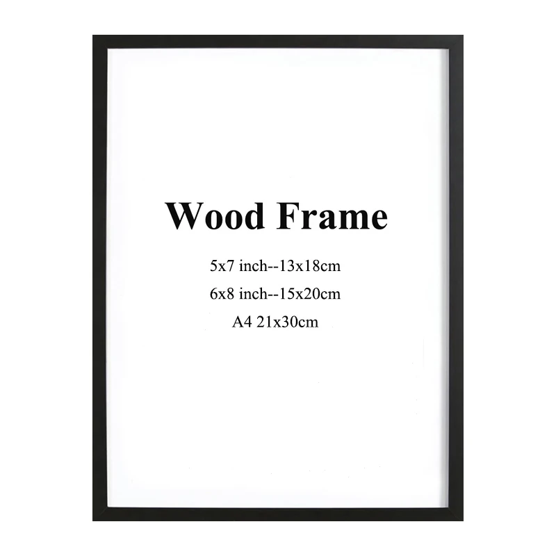 

Wooden Frame A4 A3 Black White Nature Solid Simple Picture Photo Frame with Mats for Wall Mounting Hardware Included