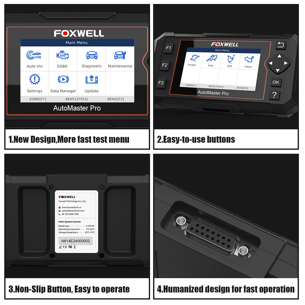 FOXWELL NT614 Elite OBD2 автомобильный сканер двигателя проверка ABS подушка безопасности Трансмиссия масло EPB сброс ODB2 OBDII Автомобильный диагностический инструмент