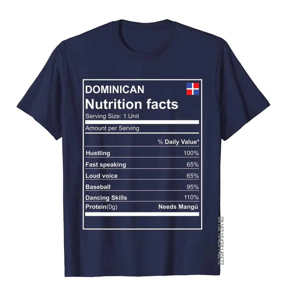 Dominican nutrition facts PREMIUM tshirt Dominican Republic__B9338navy