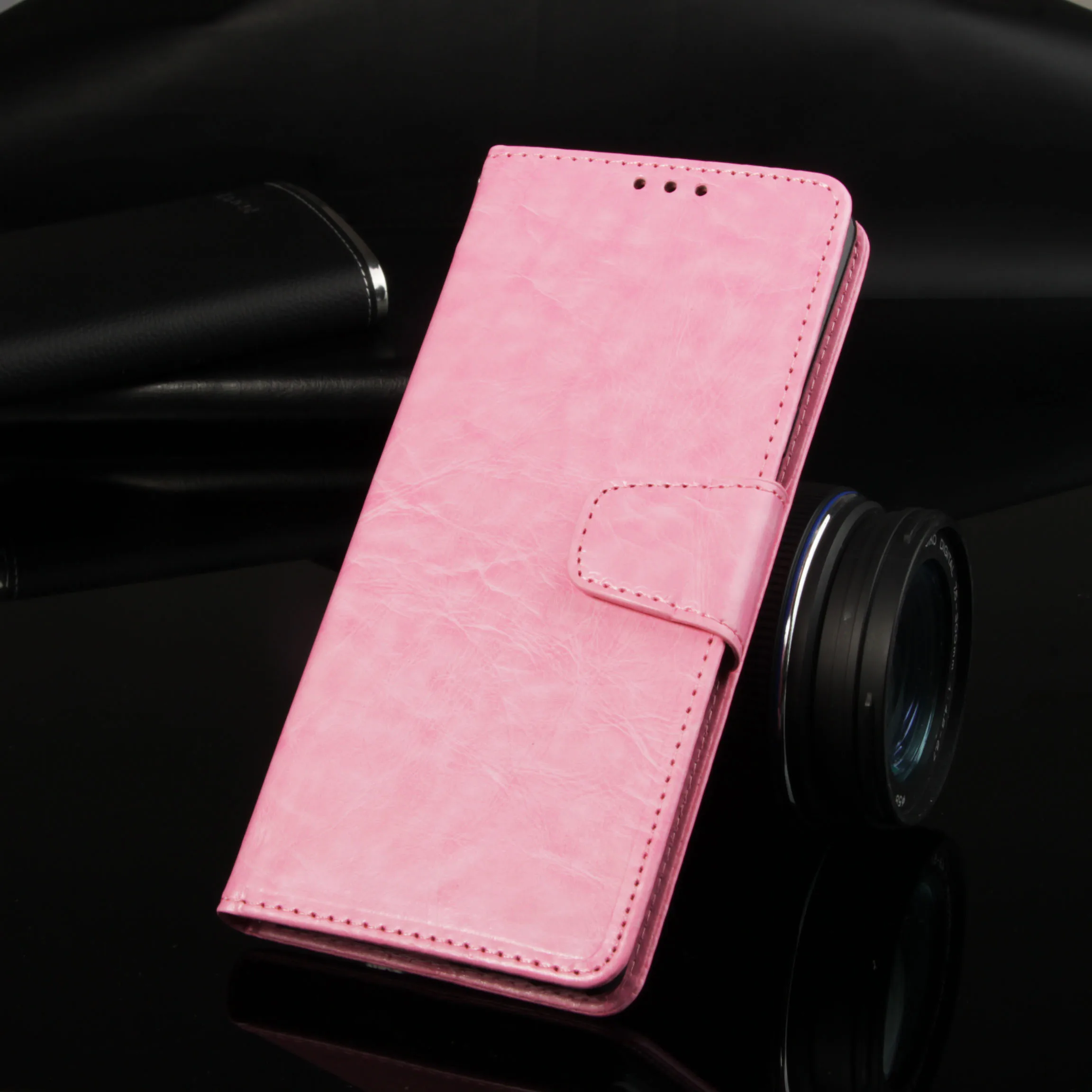 1 Однотонный Чехол-книжка из искусственной кожи для huawei Honor 4C 7C 5,99 дюймов 5C Honor 7X 6X с отделением для карт и подставкой - Цвет: 1