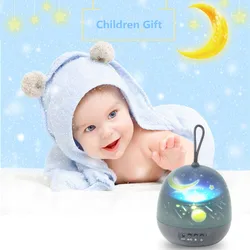 Projecteur LED Portable USB rotatif, ciel étoilé, océan, univers licorne, lampe de Projection pour enfants, cadeau pour bébé 