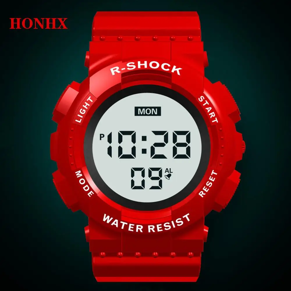 

HONHX Relogio Digital Masculino Simple Dial Sport Watch Men's Digital LED Waterproof Watch Date Outdoor Electronic Watch A15