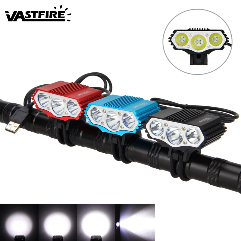Vastfire 15000lm 3x T6 LED 4.2V 4-Mode USB Bicycle Light Bike Front Lamp Torch