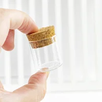 27x30x24mm 10ml Small Transparent Glass Bottle Cork Stopper Empty Crafts Decoration 10cc Bottles Food Saffron Jars Vials 12pcs 1