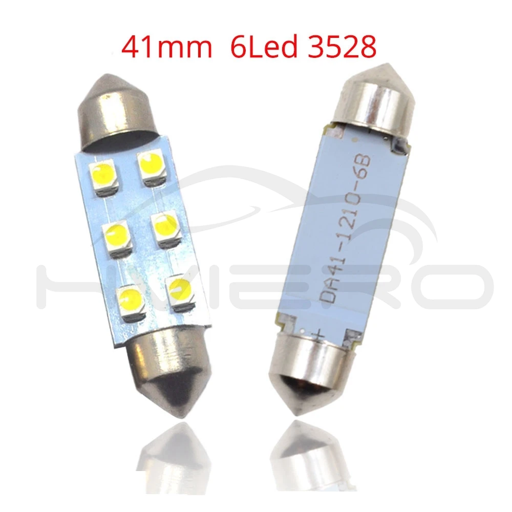Hviero Bright White Dome Festoon light c5w C10W Car led 3528 1210 6 SMD 31MM 36MM 39MM 41mm Auto Door Led Reading bulbs Glove Box Light